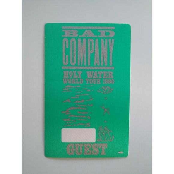 Bad Company Holy Water Backstage Pass Original 1990 Tour Hard Rock Music Green - Picture 6 of 6